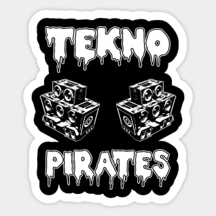 Tekno Pirates Techno Raver Soundsystem Sticker